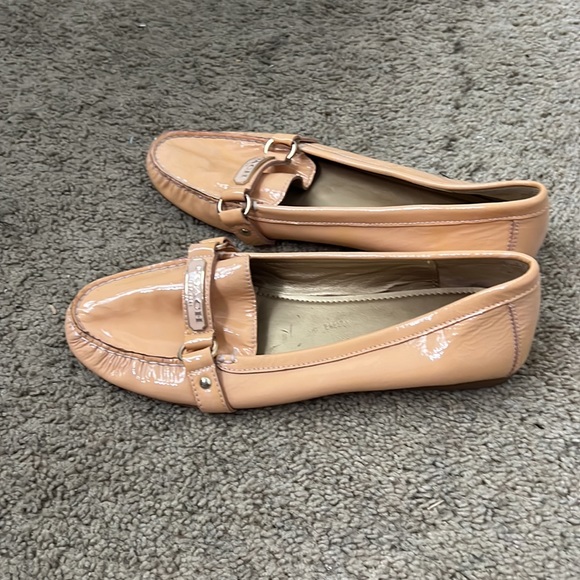 Coach Pink Loafers with Gold Accents - Picture 5 of 10